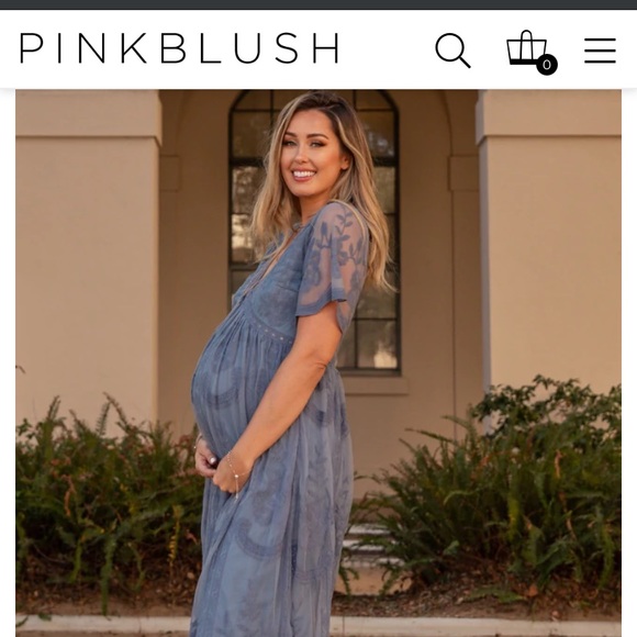 Pink blush blue maternity dress - Picture 4 of 4